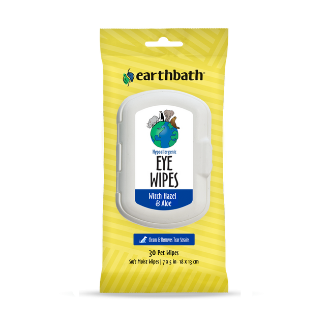 Earthbath Hypoallergenic Pet Eye Wipes w/Witch Hazel & Aloe 6ea/30 ct