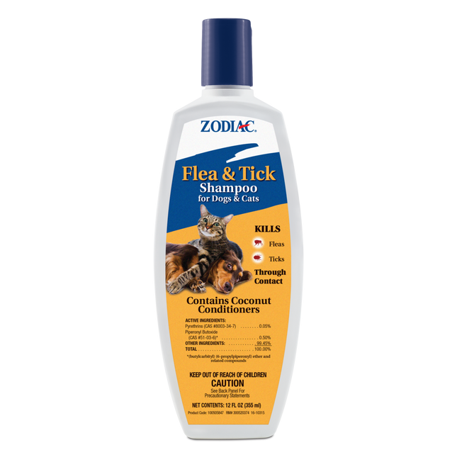 Zodiac Flea and Tick Shampoo for Dogs and Cats 12 Ounces