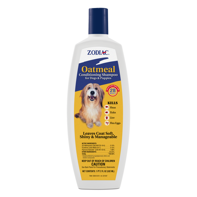 Zodiac Oatmeal Conditioning Shampoo for Dogs and Puppies 18 Ounces