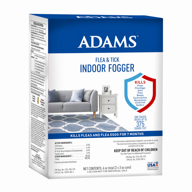 Adams Flea and Tick Indoor Fogger 2 Pack 3 Ounce Cans